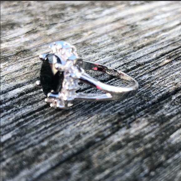 Black Spinel Zirconia Silver Ring! NEW! - Picture 7 of 9